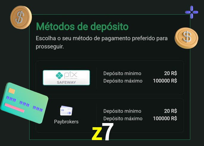 O cassino z7 oferece uma grande variedade de métodos de pagamento